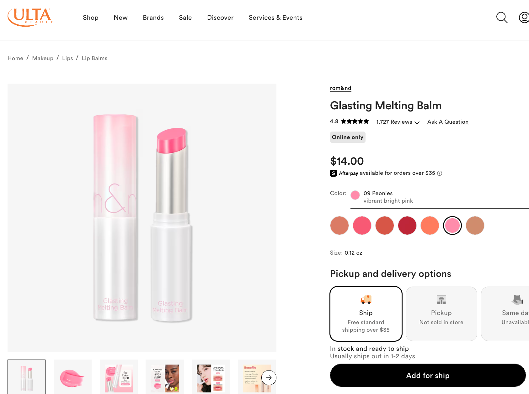ROM&ND Glasting Melting Lip Balm Vegan 09 Peonies